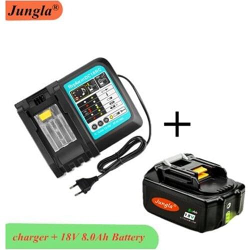 BL1860 18v 8000mAh rechargeable lithium-ion battery with DC18RCT battery charger for MAKITA BL1860 BL1850 BL1830 power tools