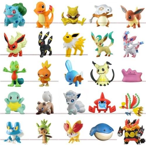 Pokemon Bulbasaur Charmander Squirtle Treecko Torchic Mudkip Chespin Fennekin Froakie Vulpix Espeon Cute Action Figure Toys