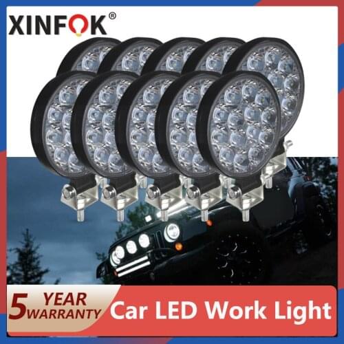 Work Light Car LED Spotlight Light Round LED Work Light Lamp Bar Flood Beam Light Offroad Lamp Light For Truck Car Boat