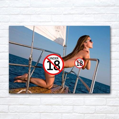 Sexy Beauty on the Sailboat Canvas Painting Wall Art Pictures Modern Posters And Prints Living Room Corridor Home Decor