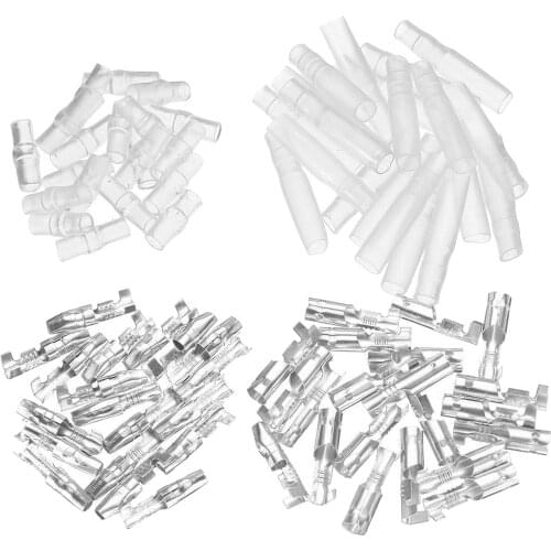 Lot 200pcs 4.0 Bullet Terminal Car Electrical Wire Connector Diameter 4mm Male + Female