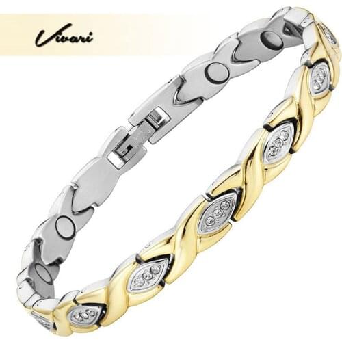 Vivari 2020 Trendy Bio Stainless Steel Bracelet For Women 39pcs Crystal Fashion Jewelry Magnetic Ladies Bangle Joyas Accessories
