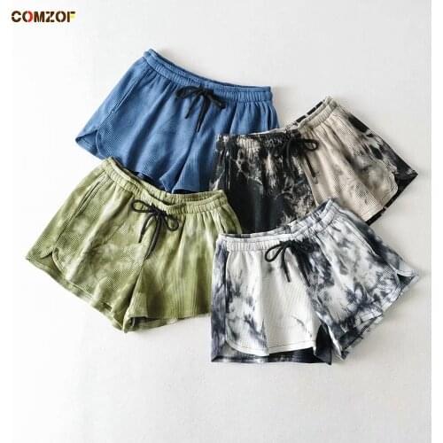 New Arrival Women Tie-Dye Shorts High Waist Vintage 2021 Summer Hot Short Jogging Harajuku Clothing Spodenki Damskie