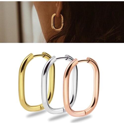 1Pair Prevent Allergy Earrings Charm Women Trendy Jewelry Vintage Simple Geometric O Shaped Party Accessories Jewelry Gifts