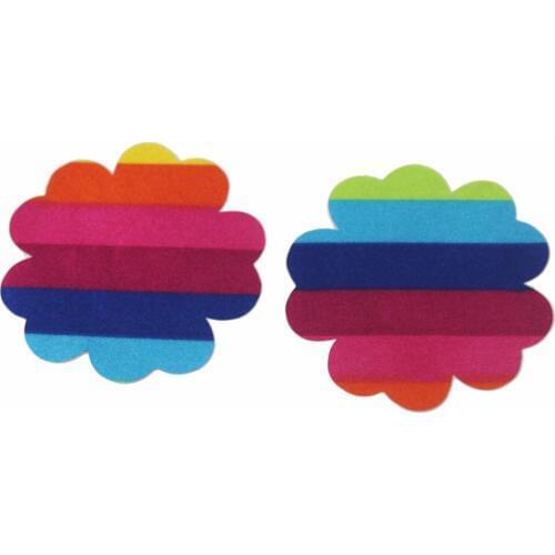10Pair Rainbow flower Nipple Cover,LGBT Women Pasties Adhesive Stickers,Invisible Intimates Bra Accessories Un-Bra sex Breast
