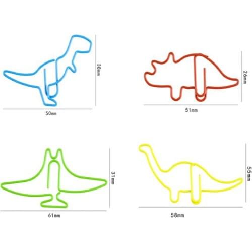 10pc Color Animal Dinosaur Paper Clip Bookmark Planner Clip Cute Office Supplies Cartoon Pin Gift Stationery Paperclips Escolar