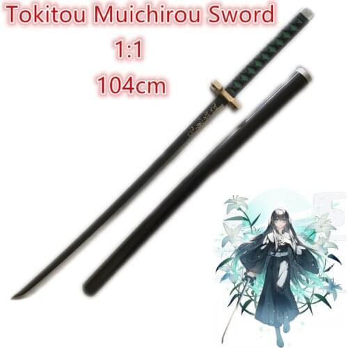 104cm Demon Slayer Sword Anime Sword Weapon Tokitou Muichirou Sowrd Cosplay 1:1 Ninja Knife PU Prop Kimetsu no Yaiba Toy