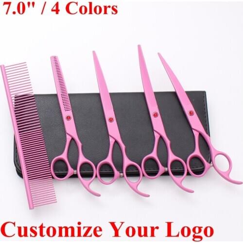 20Pcs 7'' Stainless Steel Curved Scissors Up Downward Scissors Thinning Pet Dog Grooming Scissors Cat Shears Professional 3103