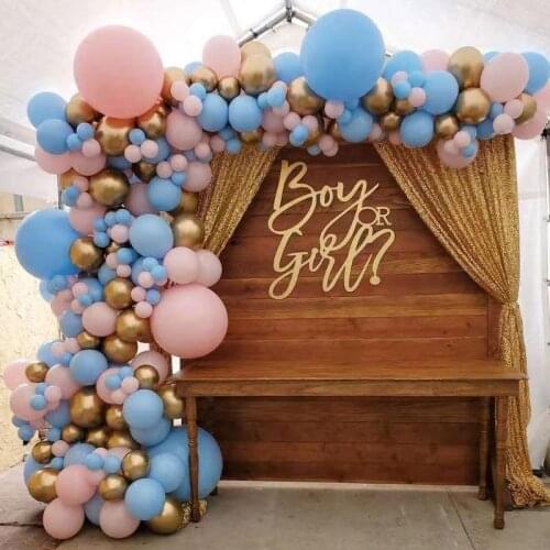 202pcs Macaron Blue Pink Wedding Arch Garland Kit Pink Latex Balloon Set DIY Baby Shower Birthday Background Decortion