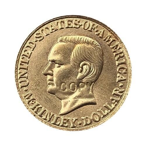 24-K Gola-Plated USA 1916 1 Dollars Francs coin copy 15mm