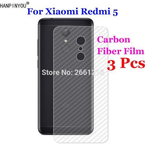 3 Pcs/Lot For Xiaomi Redmi 5 redmi5 5.7" 3D Non-slip Clear Carbon Fiber Back Film Screen Protector Protective Sticker