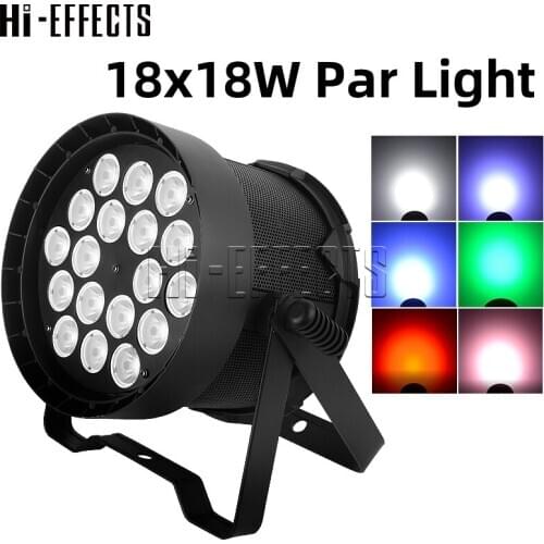 4PCS/Lot Lighting Strobe 18*18W Par Light RGBWA+UV 6in1 Super Bright Flat LED Par DMX 512 Stage Effect Light For Bar Stage Party