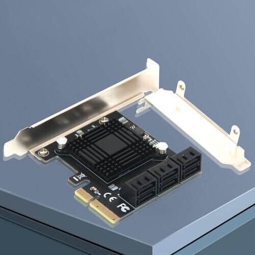 6 Port SATA 3 PCI Express Expansion Card PCI-E/PCIE SATA Controller SATA Multiplier SATA3 6Gbps ASMedia ASM1166 Chip for HDD SSD