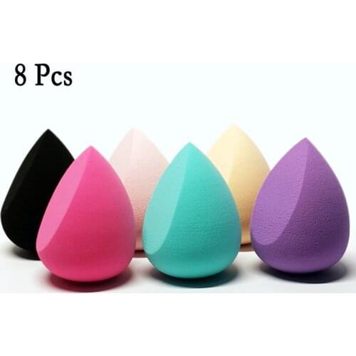 8pcs Water Drop Makeup Sponges Beauty Egg Cosmetic Powder Puff Accessories Blender Sponge for Liquid Foundation Creams Face