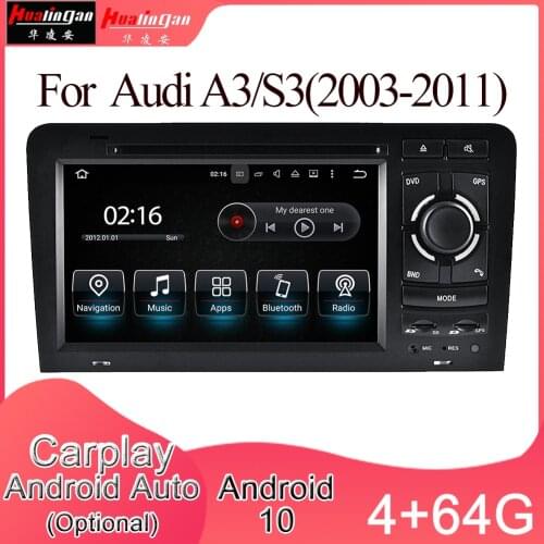 Hualingan For(8796)Carplay Car Dvd PlayerAudi A3 S3 Android 10.0 Multimedia Gps Navigation Screen Mirroring Wifi