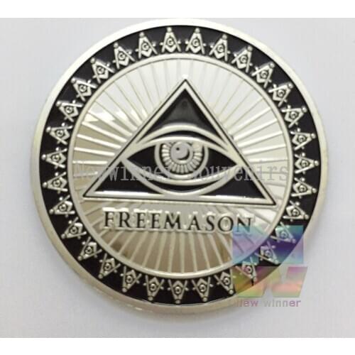 Free and Accepted Masons Silver Plated 1 oz Masonic Symbols Bullion&Coin Collections