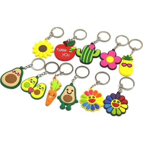1pcs PVC Cute Key Chain Key Ring Birthday Gift Fashion Charm Trinket Lovely Key Holder Accessories Jewelry
