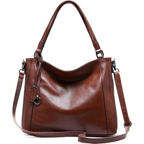 Brand Soft Cow Leather Women bag Handbag Large Tassel Genuine Leather Womens Messenger bags Casual Tote Female bag 2020 new