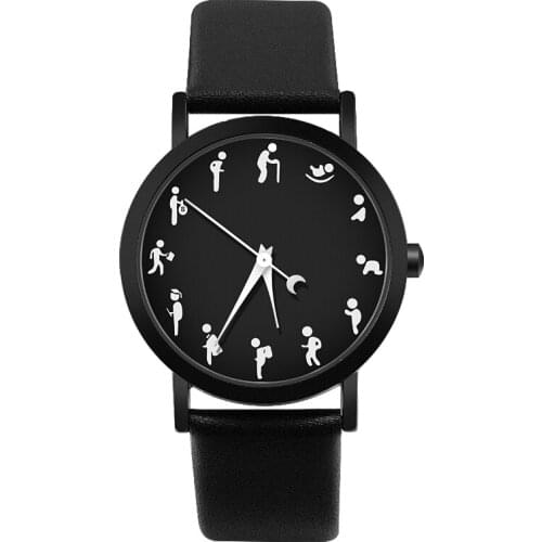 Imaginative Flattened Character Dial Design PAIDU Brand Men Women Watch Quartz Watches Men Simple Fashion Wristwatch Clock 2021