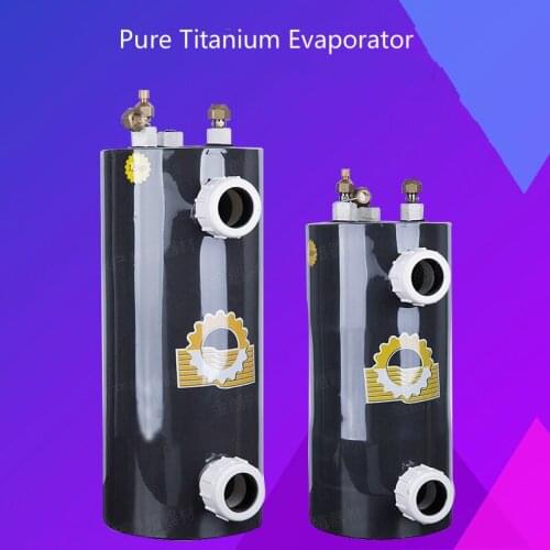 Pure Titanium Evaporator, Seafood Fishpond Chiller Accessories, Seawater Freshwater Refrigerator Titanium Barrel, 3.0HP