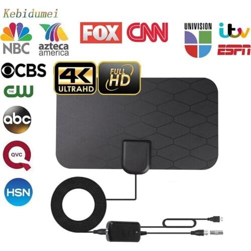 Kebimei 3M DVB HDTV HD Digital TV Antenna High Gain Active Indoor TV Antenna Fishnet Graphic Design Digital TV Antenna