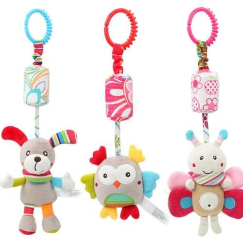 Infant Bed Hanging Toy Rattle Toys Baby Cute Cartoon Animal Soft Toy Rattles Mobile For 0-12 Months Baby