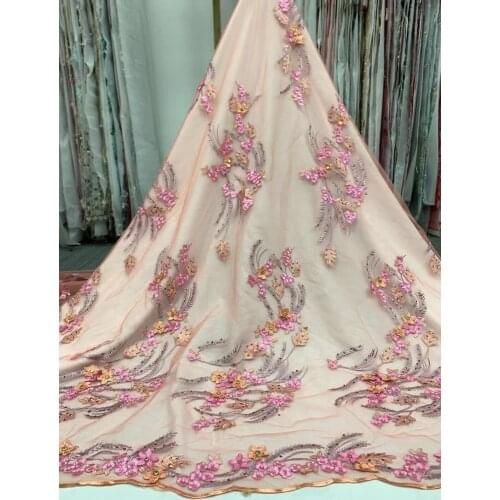 French Net Lace Fabric with beads J-4188811 High Quality Lace African Lace Fabric For Wedding Nigerian Tulle Lace