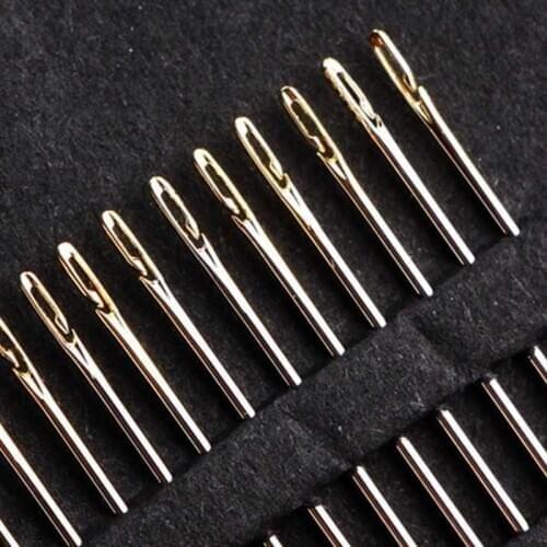 12PCS Sewing Blind Needles Stainless Steel Multiple Size Hand Sewing Needles Useful Elderly Tail Side Opening DIY Needle Darning