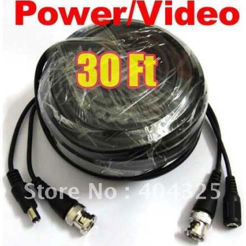 30ft 10M Video Power CCTV Cable With BNC Male For Security Camera