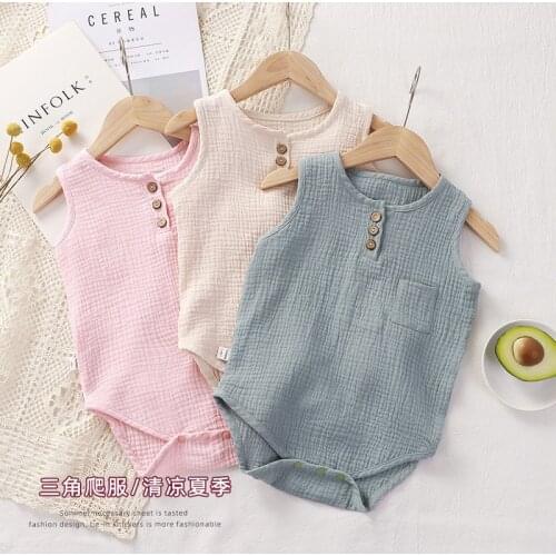 0-24M Cheap cotton soft Baby romper sleeveless baby clothing One Piece Summer Unisex Baby Clothes girl and boy jumpsuit
