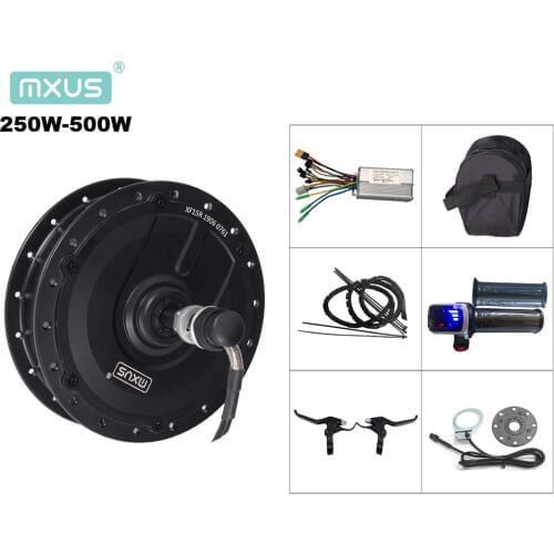Ebike conversion kit MXUS hub motor XF07 XF08 XF15F XF15R electric bicycle kit 36V 250W 350W 48V 500W with LED display throttle