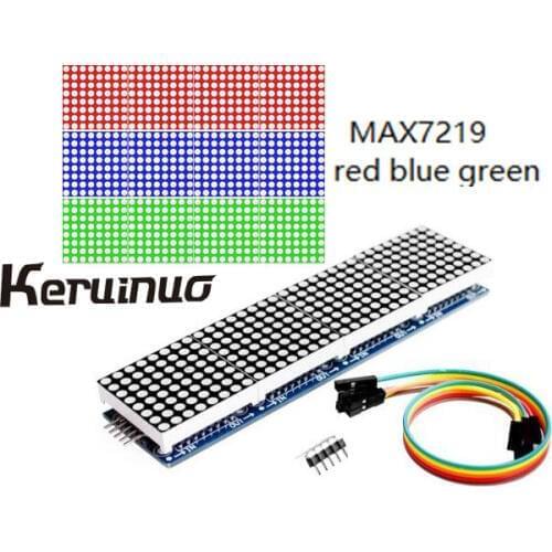 MAX7219 red blue green MAX7219 dot matrix module microcontroller module 4 in one display 5P Line