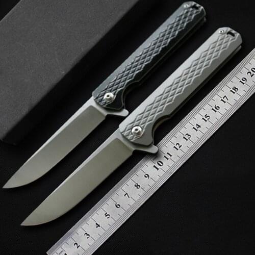 MIKER outdoor Self-defense folding knife D2 steel Titanium Handle sharp camping hunting knife tactical survival pocket EDC tools