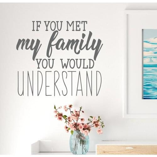 Cartoon if you met my family Home Decor Wall Stickers For Babys Rooms Wall Art MURAL Drop Shipping