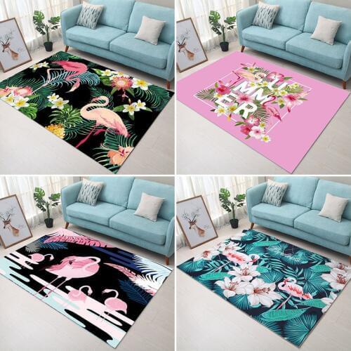 Northern Europe Flamingo Spring and summer 6mm 3D Carpet Rectangular Floor Mat Living Room Coffee Tabler Rug Bedroom Room
