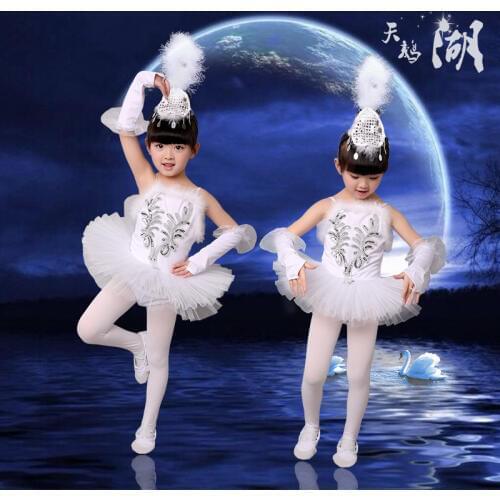 2017 New Retails Children Elegant Classic White Swan Lake Perform Stage Dress Dance Ballet Tutu Ballet Costume