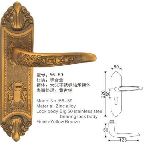 [Hardware] Hi Ya European widened thicker door locks wholesale room door interior handle lock