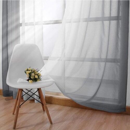 Gradient Window Curtain Faux Grommet Light Filtering Semi Sheer Modern Blackout Hotel Decoration Kitchen Bedroom Fabric Drapes