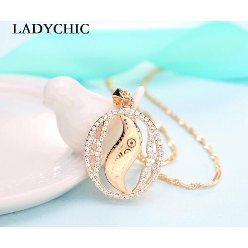 LADYCHIC National Style Pendant Necklaces for Women Personality Geometric Pattern Hiqh Quality Zircon Jewelry Accessories LN1150