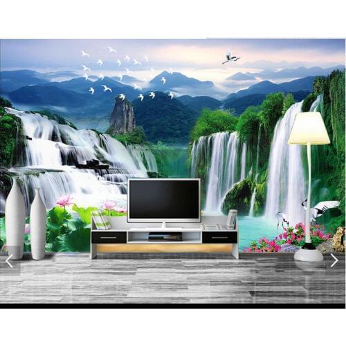 Custom photo wallpaper 3d wall murals wallpaper Water landscape mural Chinese background wall papers for living room decoration