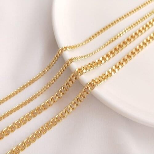 14k gold plated jewelry accessories copper chains 100cm making DIY chain necklace FPPJ