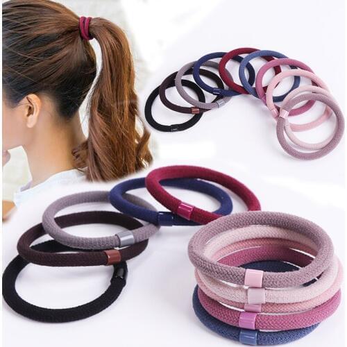 10Pcs/Lot Fashion Basic Elastic Rubber Bands Hairband For Girls Women Headwear Headband Holder Scrunchie Hair Accessories Simple