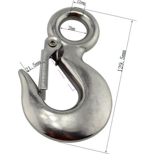 Heavy Duty Stainless Eye Hoist Crane Hook Lifting Safety Load Limit 1.5T 2T 3Ton Marine 320A Snap Latched Hoist Crane Hook 1pc