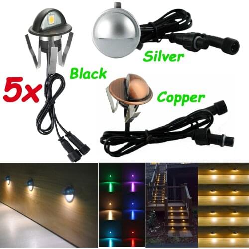 35mm 5xRGB/Warm White/Cold White 12V Half Moon Led Deck Light Led Outdoor Patio Lights Steps Stairs Garden Terrace IP67 Waterpro