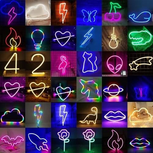 LED Neon Decorative Light Alien Neon Sign Indoor Decor Wall Hanging Art Lamp For Kids Bedroom Living Room Best Gif For Children