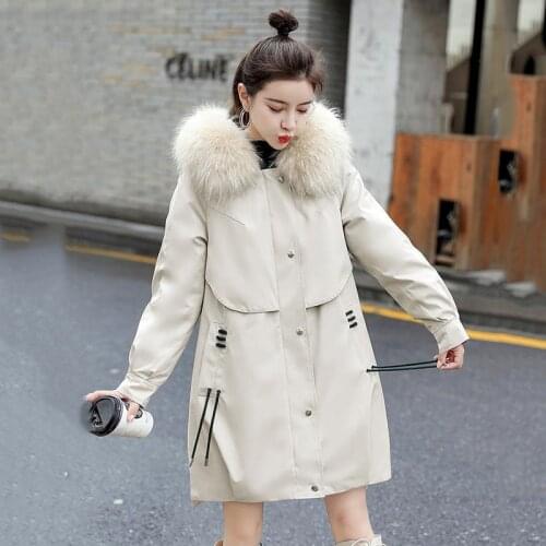 Loose Office Lady Korean Style Overcomes Womens Middle School Long Knee Cotton Padded Jacket Winter Clothing Jackets
