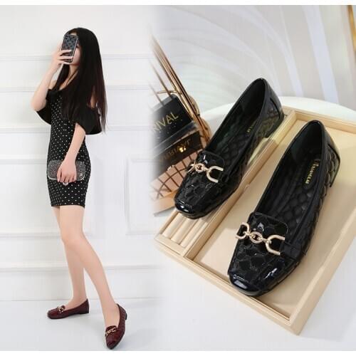 New Arrival Creepers Harajuku Shoes Spring Shoes Women Patent Leather Ladies Flat Shoes tenis feminino For Office Boat Shoes 42