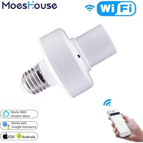 WiFi Smart Light Bulb Adapter Lamp Holder Base AC Smart Life/Tuya Wireless Voice Control with Alexa Google Home E27 E26 85-265V