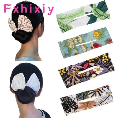 Women Knotted Deft Bun Print Hair Bands Rope Headband Summer Hairpin Braider Makers Fashion Fabric Hair Bands Hair Braiding Tool