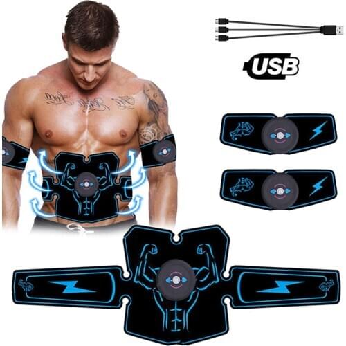 Abdominal Muscle Stimulator EMS Electric USB Rechargeable Abdominal Vibrating Belt ABS Muscular Trainer Slim Fitness Equipment